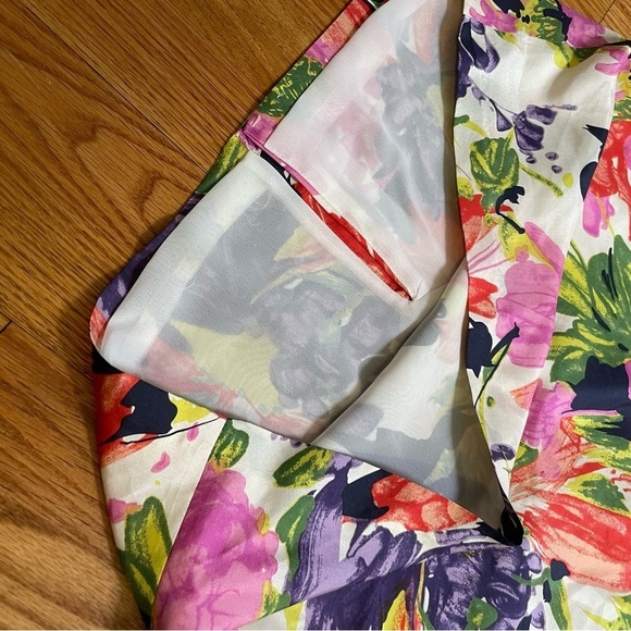 J. CREW 100% Silk Ella Garden Floral Sheath Lined Strapless Mini Dress Women's 4 - Picture 13 of 16